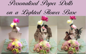 Personalised Paper Dolls on a Lighted Flower Base