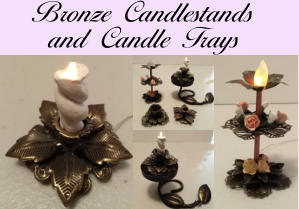 Bronze Candlestands and Candle Trays