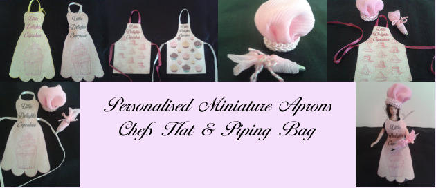 Personalised Miniature Aprons Chefs Hat & Piping Bag