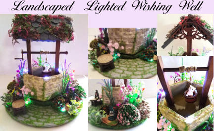Landscaped  Lighted Wishing Well