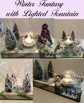 Winter Fantasy with Lighted Fountain