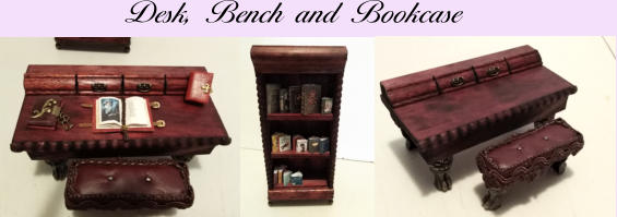 Desk, Bench and Bookcase